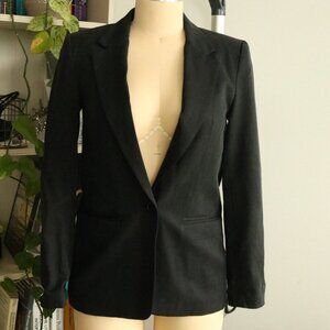 REFORMATION Black Tencel Slim Fit Blazer, Size M